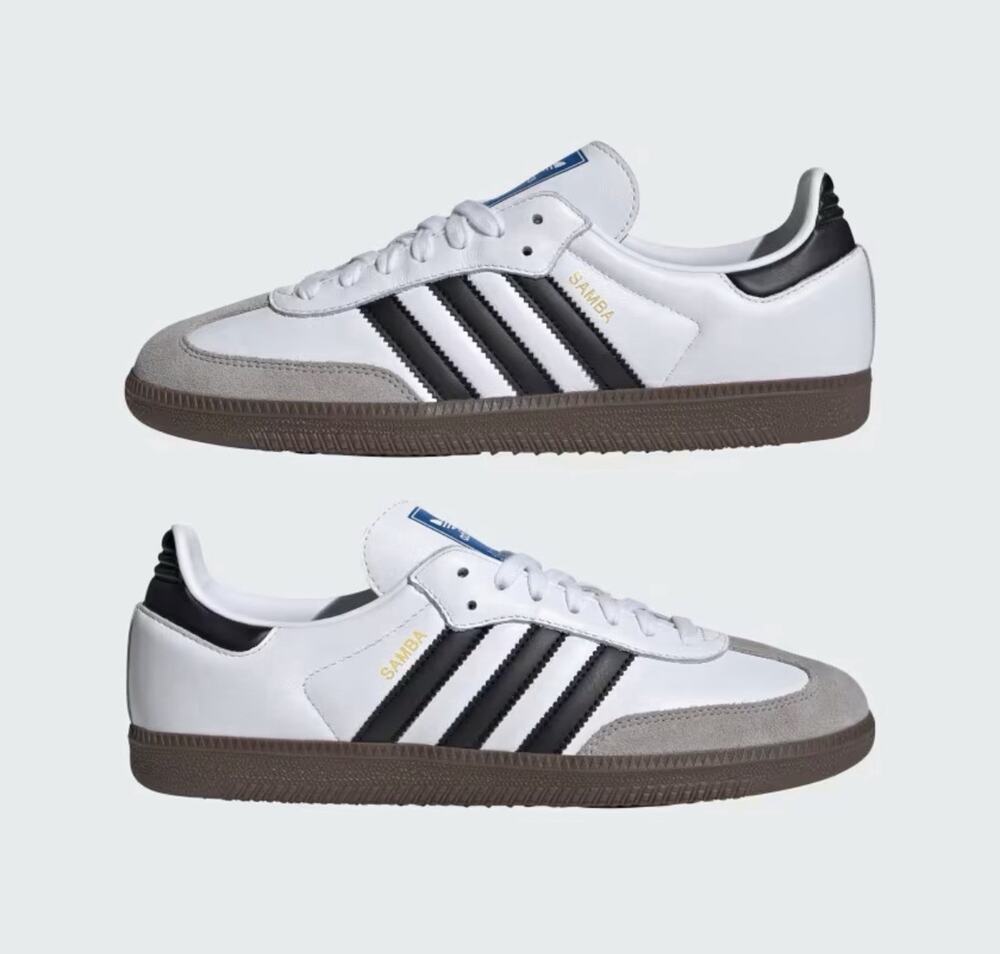 adidas Samba OG Shoes Sneakers Unisex Cloud White / Core Black / gum M 7 W8 NWT